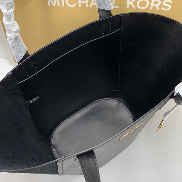 MICHAEL KORS PORTIA LARGE TOTE BLACK COLOR Pebbled leather/ suede - Picture 6 of 14